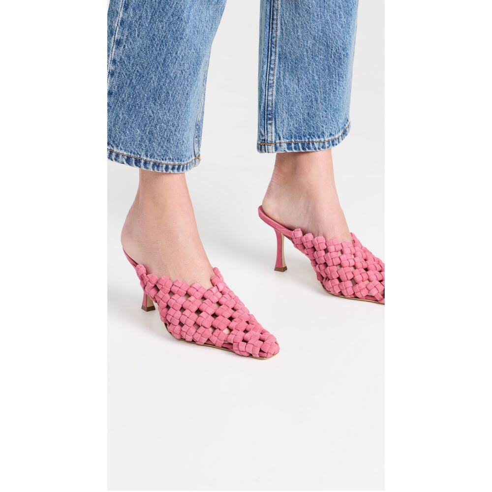 New A.W.A.K.E Mode Regina Weaved Mule in Pink Suede Women's Size EU 38